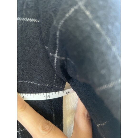 Agnes B Wool Chester Coat Women’s Small T1 Blad White Grid Plaid France - Picture 8 of 9